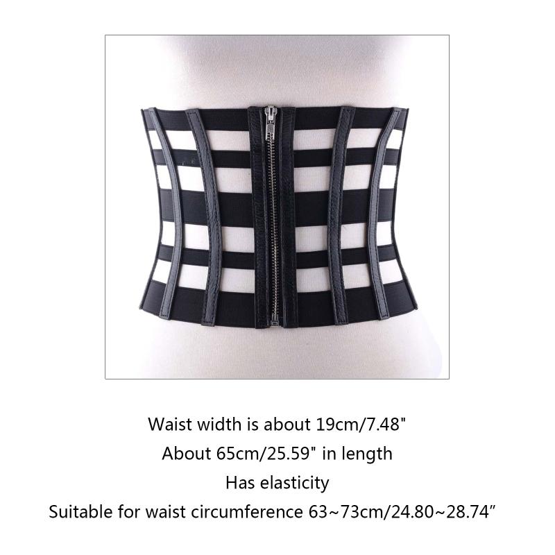 Gothic Solid Color Lift Up Female Waist Corset Wide PU Leather Belt Women Fashion Slimming Waistband Elasticity Corsets