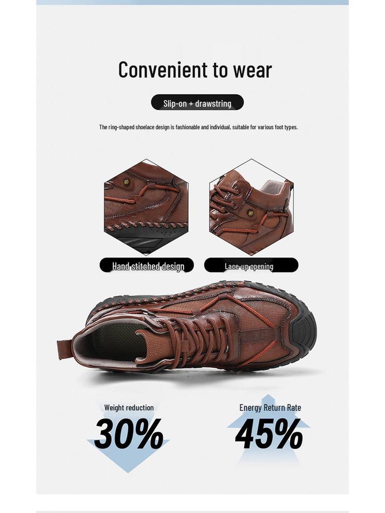 Autumn/Winter Men's High-Top Non-Slip Martin Boots: Outdoor, Casual, Hiking, Mountaineering, Plus Sizes 47-48.