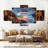 5 Panels Sea Hole Posters Canvas Painting Landscape Pictures Sunset Sky Wall Art For Living Room Modern Home Decor No Frame