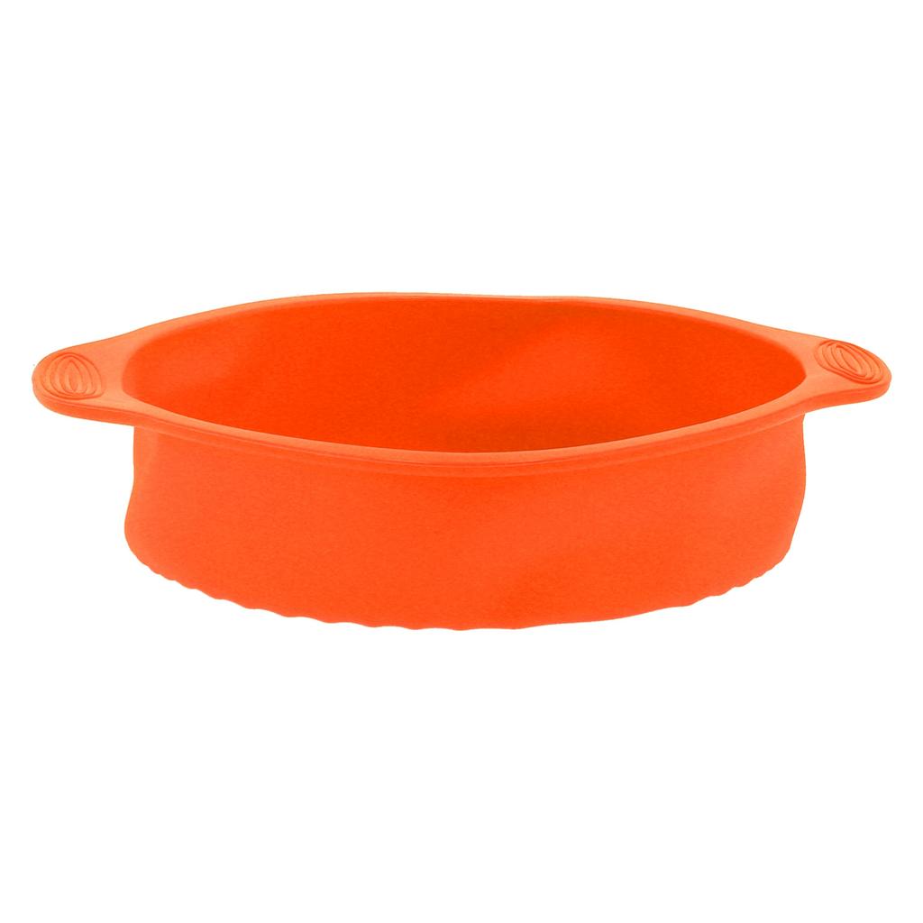 9in Round Silicone Cake Mold Pan NoStick Bread Baking Pan for Home Kitchen Bakery(Orange )