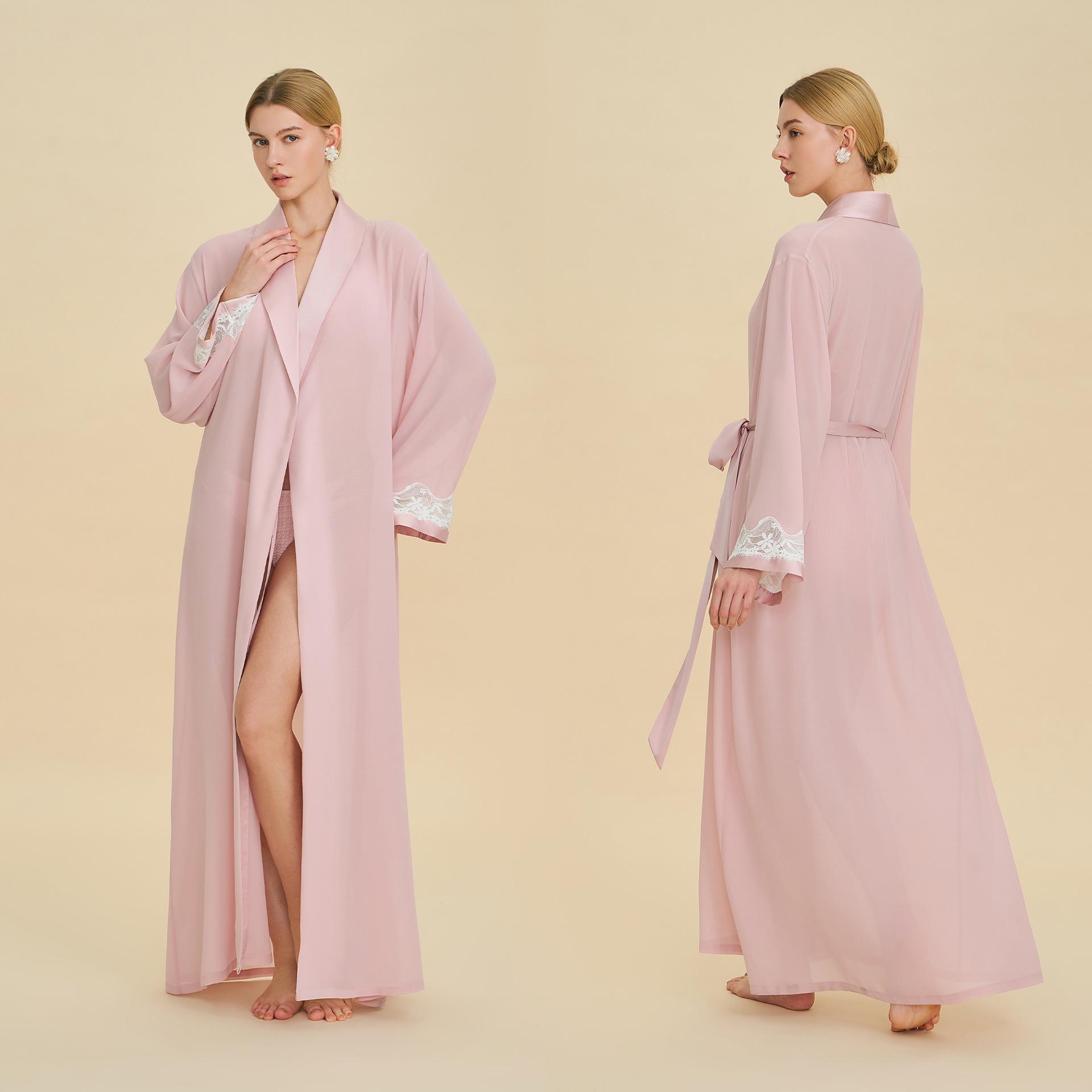 Bathrobes Women`s Pearl Chiffon Bridesmaids Morning