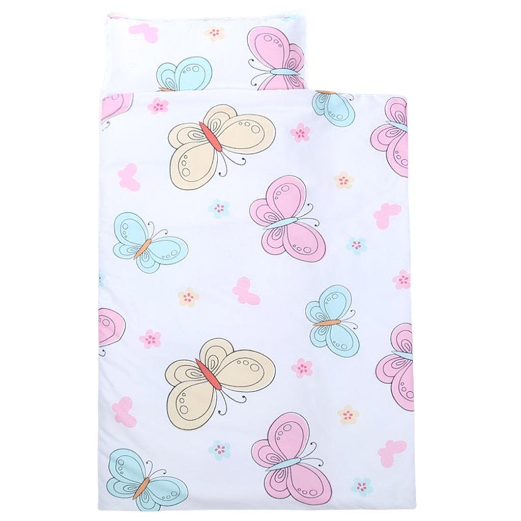 Kleinkind Nickerchenmatte Schlafsack mit Kissen Kinder Schlafunterlage mit abnehmbarem Kissen Hübsiger Druck Decke Baby Gitterbett Deko