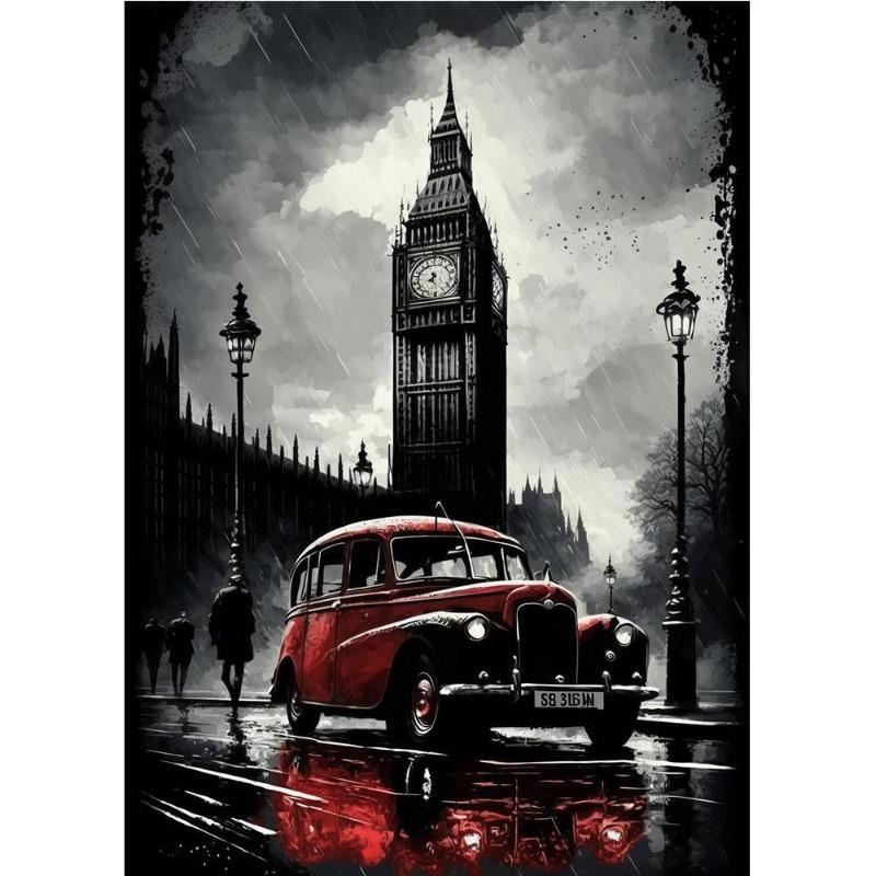 

Аннотация Лондон Париж автобус Эйфелева башня автомобиль постер холст картина уличное искусство настенное искусство для украшения гостиной дома 21*30cm No Frame