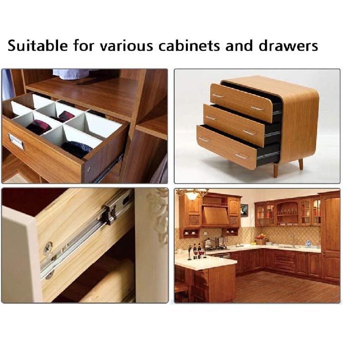 URBEST Drawer Slides 9 Inch Full Extension 3 Sections Ball Bearing Telescopic Slide Rails (9Inch)