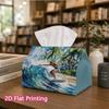 1pc, 2d Flat Printing, Tissue Box Surfing Patterns On Tropical Waves Napkin Dispenser, Suitable for Home, Car, and Outdoor Gatheringsr, Tissue Decorat