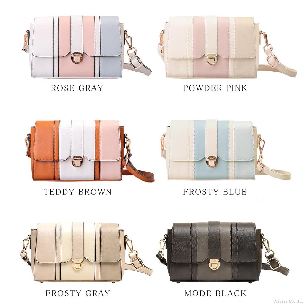 Clelia Damen Dreifarbige Crossbody Mini-Umhängetasche, Serie Allegro [CL-20038] (Rose Grau)