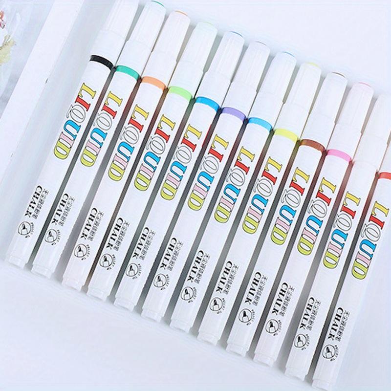 12 Farben/Box Buntes staubfreies Flüssigkreide-Set Das Büro-Briefpapier Löschbare Umweltfreundliche Markierstifte Schulbedarf Marker für Glasfenster
