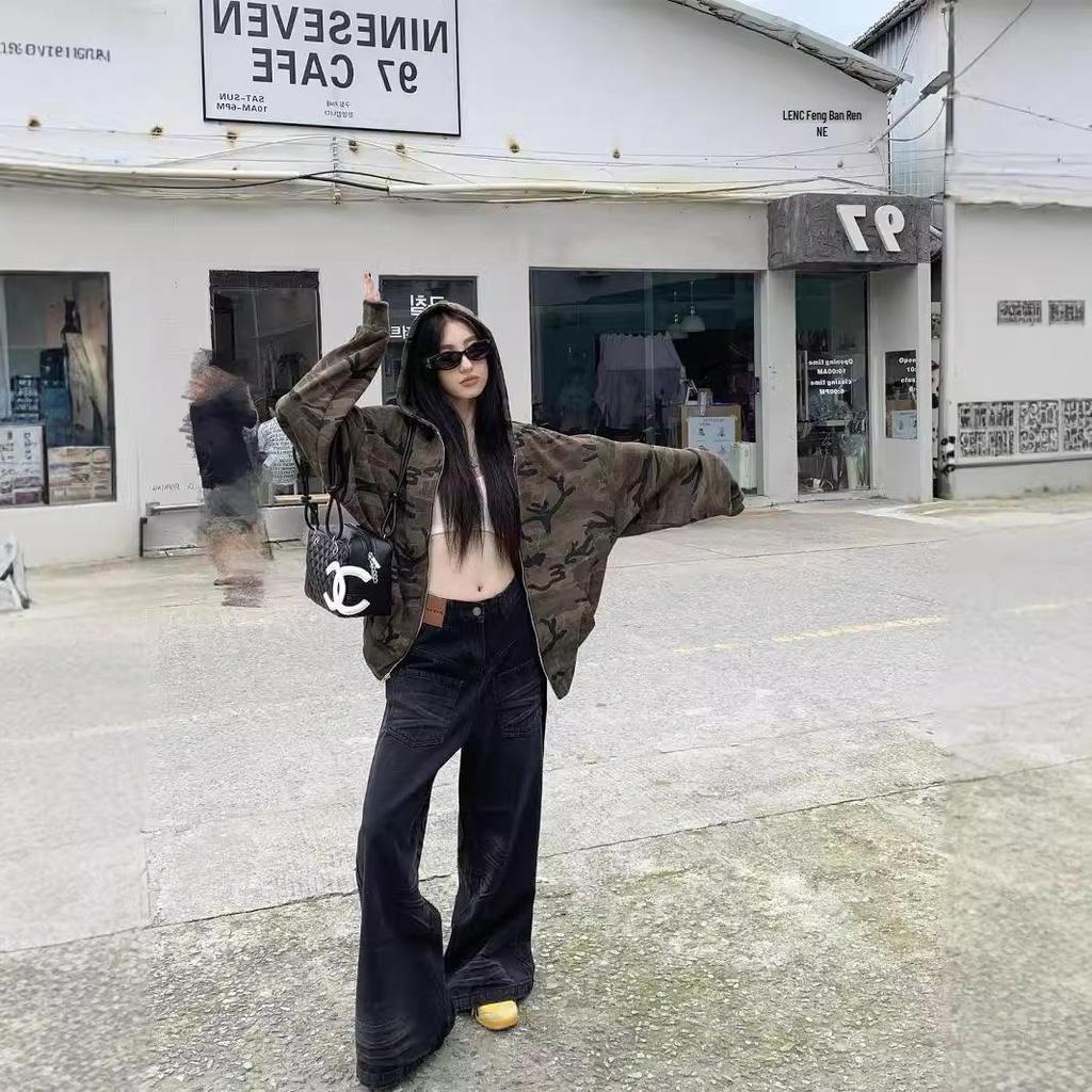 Women's Retro Camouflage Hooded Sweatshirt - Autumn 2024 Casual Slim-Fit Zipper Jacket