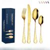 Halloween Gifts Trendy Skull Stainless Steel Tableware Set Fork and Spoon 4-piece Set Portable Kitchen Forks And
