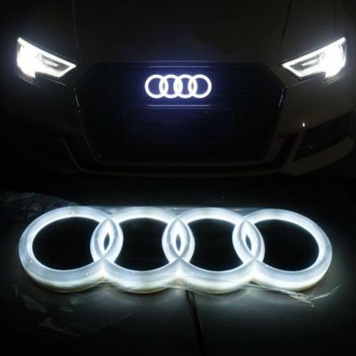Gorąca LEDowa lampa 4D po tuningu Grill przedni samochodu Światło z logo 4 Pierścienie Do A3 A4 A5 A6 A7 A8 S3 S4 S5 S6 S7 Q3 Q5 Q7 Akcesoria dekoracyjne