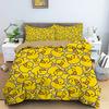 Carton Yelow Duck King Quen Soft Duvet Cover Farm Lovely Animal Beding Set Blue Buble Comfortable Quilt Cover Soft Polyester Warm Comforter Cover