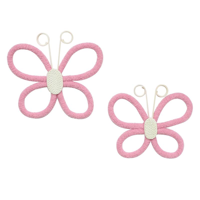 

2 PCS Butterfly Wall Decor Daisy Flower Bohemian Wall Decor Macrame Rattan Wall Hanging Room Decor for Teen Girl