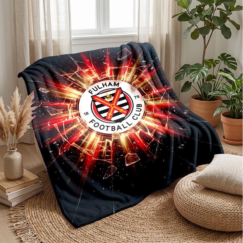 Fulham Football Print Flannel Blanket, Soft Warm Lightweight Throw Blanket for Sofa Bed Camping