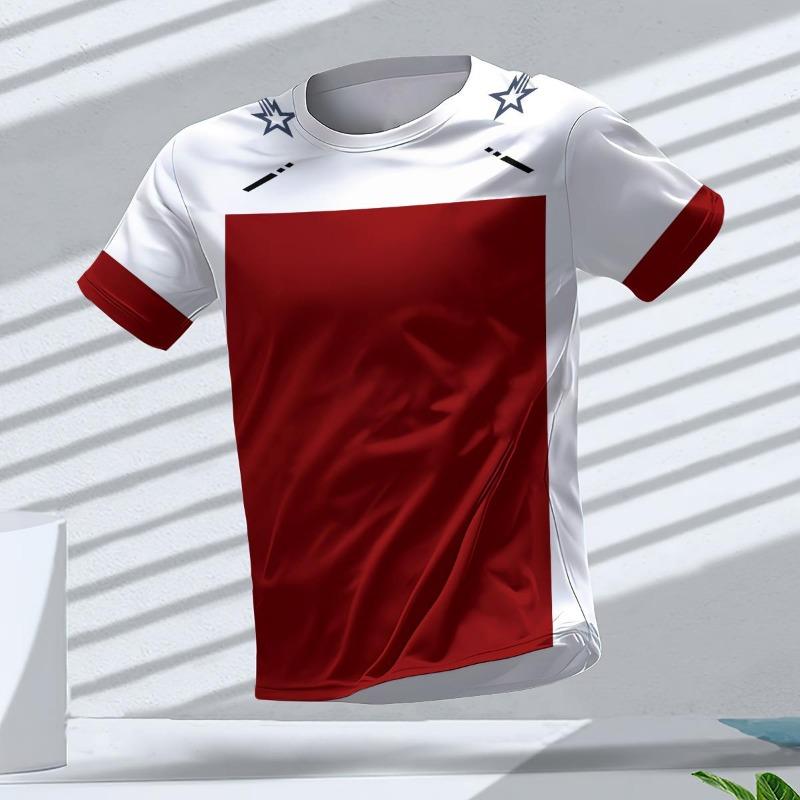 Summer Breathable Men's T Shirt Outdoor Run Fitness Sports Short Sleeve Tees Casual O-neck Oversized T-shirt Daily Top