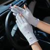 Women Lace UV Protection Gloves, Cotton Two-Finger Exposed Cute Driving Sunscreen Summer Gloves