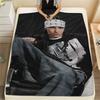 1PC Tom Kaulitz Print Flannel Blanket, High quality Comfortable for All Seasons, Home Decor, Warmth and Comfort, Perfect for Christmas Gifts