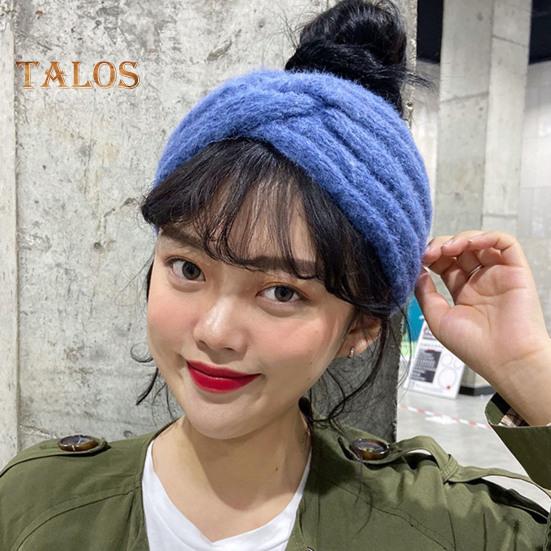 Banda pentru cap de iarnă pentru femei, de culoare uni, cu decorațiuni de răsucire