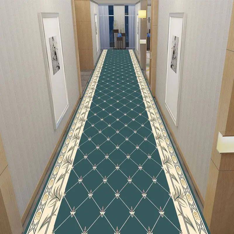 Classical Corridor Carpets Hallway Decor Chinese Style Long Runner for Aisle Passageway Decoration Home Red Carpet Washable Mats