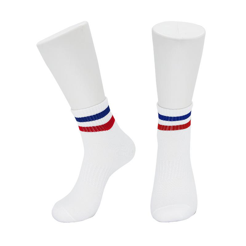 Black And White Socks Men'S And Women'S Thin Breathable Running Medium Tube Polyester Cotton Non-Slip High-Tie Basketball Socks Couple Student Trend S