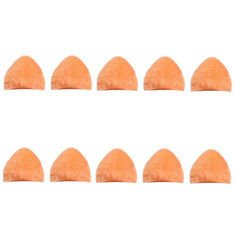 

10 Pcs Cats Ears Crafting Charm Soft Cats Ears Charm DIY Hairband Making Accessories for Clothes and Phone Decoration оранжевый