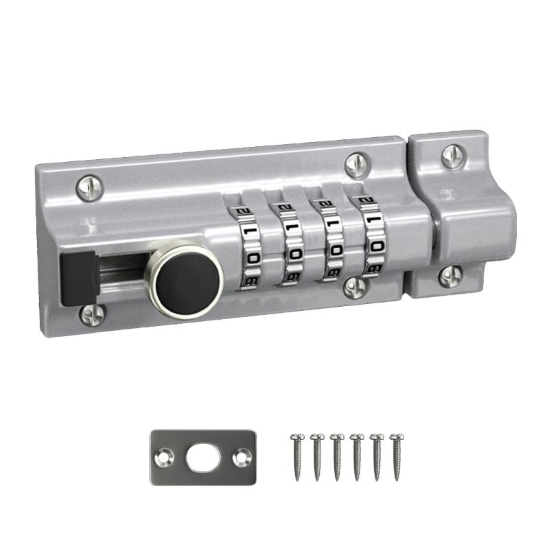 4-Digit Combination Lock Password Lock Sliding Bolt Door Lock Easy To Install
