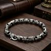 Silver Color New Rattan Grass Pattern Bracelet Creative Design Personalized Retro Handmade Aggressive Fashion Men's Jewelry