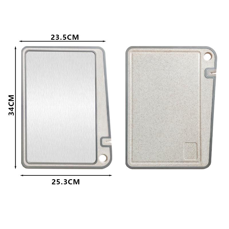 Food Grade Wheat Straw Noodles 304 Stainless Steel Double-Sided Cutting Board with Titanium Plate