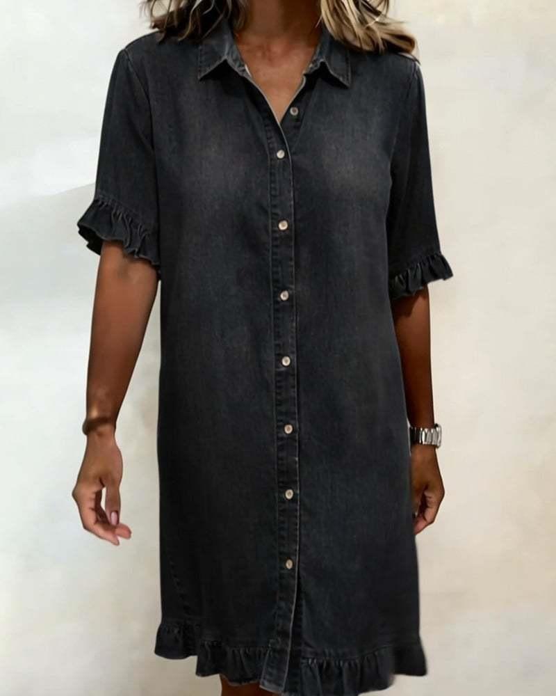 European, American spring and summer new fungus edge shirt skirt