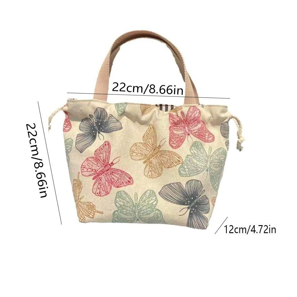 INS Japanese Style Lunch Bag Large Capacity Women's Tote Bag Drawstring Canvas Handbag  Work
