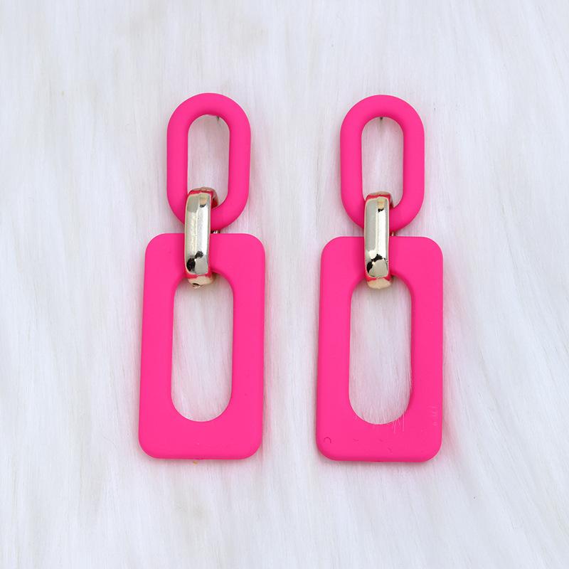 Rectangle Hollow Splicing Acrylic Earrings Stud Earrings Retro Personality Niche Earrings Ear Jewelry Women