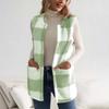 Plaid Fleece Vest For Women  Fall Winter Fuzzy Thermal Warm Sleeveless Jacket Trendy Outwear