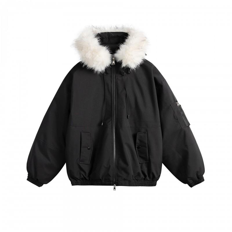 Winter Thick Hooded Parka Coat Men Women Warm Cotton Puffer Jacket Oversized Casual Outerwear