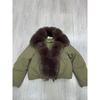 Womens Winter Short Puffer Coat With Detachable Faux Fur Collar Loose Fit Warm Cotton-Padded Jacket Daily Wear