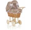 Sweet Baby Wicker Doll Pram High with Bedding