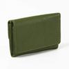 JULLY AND SHUSHU Women's Genuine Leather Tri-Fold Wallet, Compact, Gift, DR-OR (Green)