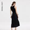 LANCY Elegant V-Neck Sleeveless A-Line Midi Dress