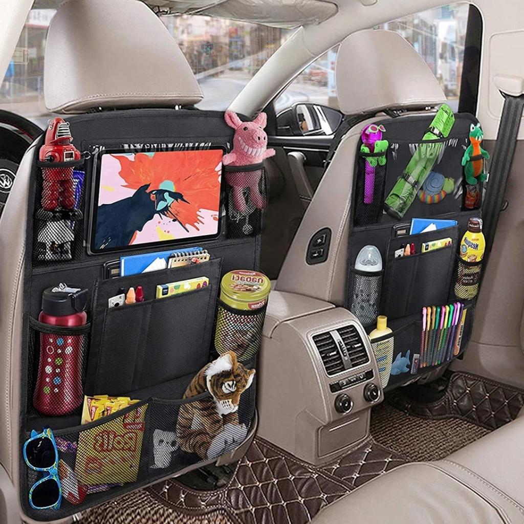 Car Seat Organizer Multifunctional Oxford Fabric Back Multi Pocket Storage Bag With Tablet Holder Protector For Kids