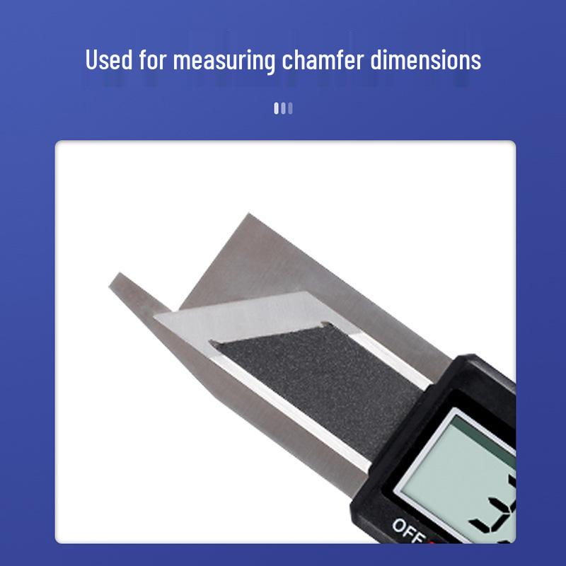 High-Precision 45° Chamfer Ruler & Digital Vernier Caliper, 0-50mm Stainless Steel Angle Gauge