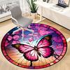 1pc Butterfly Stained Glass Chair Carpet for Office Non-Slip, Machine Washable Rug for Office, Room - Holiday Decor, Machine Made yy251016151