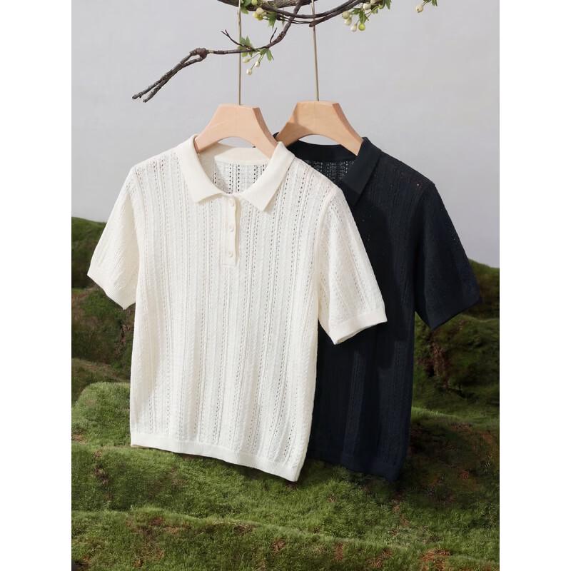 Women's Knit Lapel Short-Sleeve T-Shirt