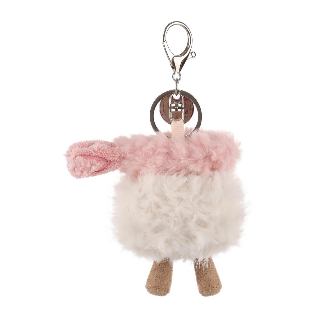 Apricot Lamb Shrimp Sushi Cute Soft Animal Keychain Plush Toy, Suitable for Men and Women, Backpack, Wallet, 7cm
