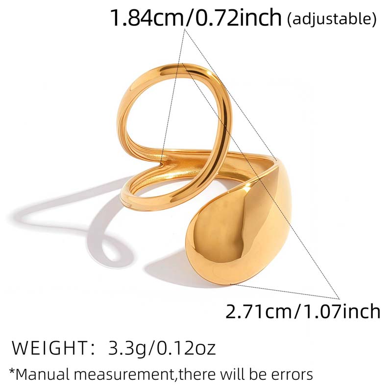 Fashion Metal Hollow Geometric Open Rings For Women Stainless Steel Gold Color Lines Spiral Adjustable Finger Ring Jewelry 2026