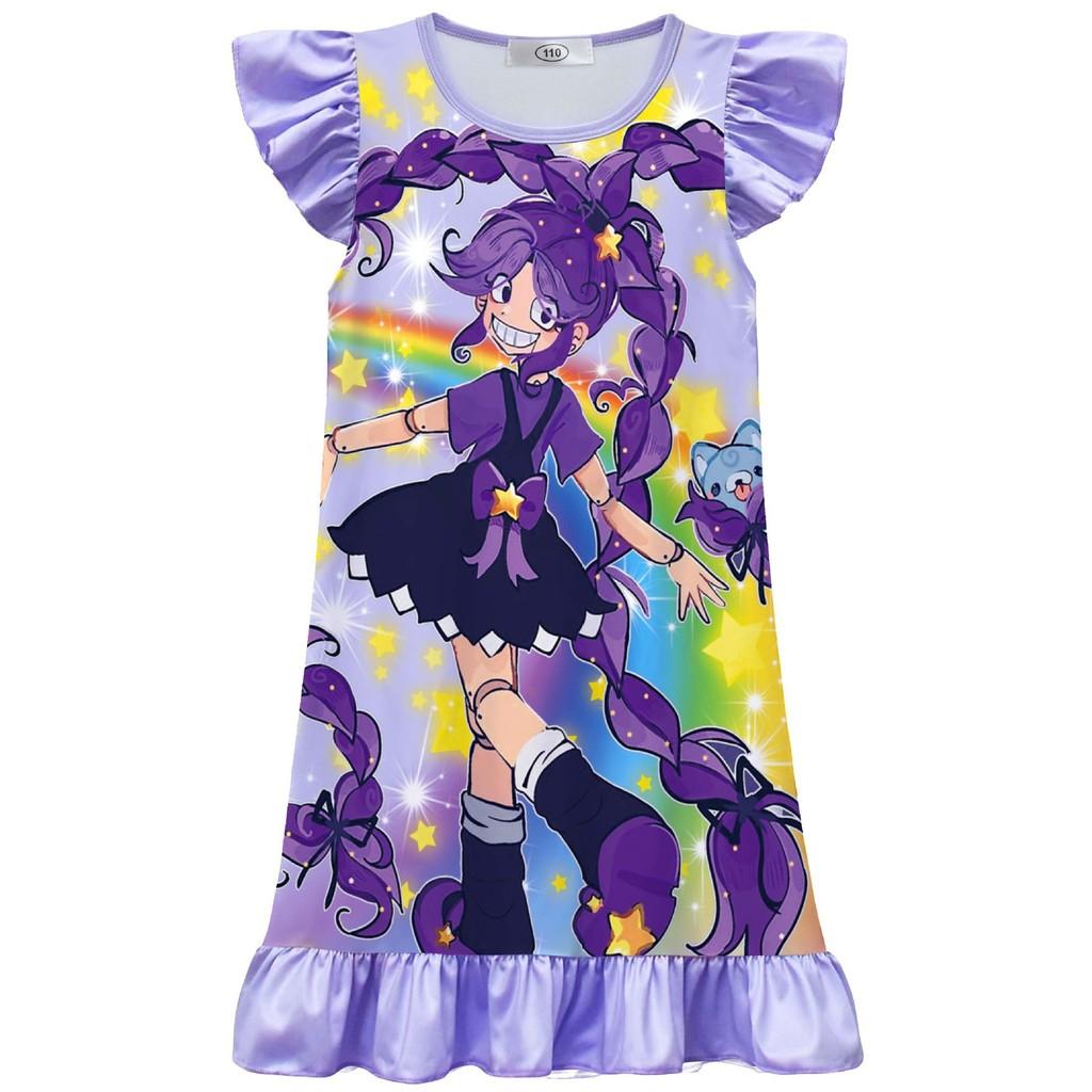 82634 Kids Girls Lily Lovebraids Pleat Cartoon Dress 110cm фиолетовый
