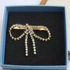 Vintage Ponytail Hair Clip Shiny Tassel Spring Clip Temperament Rhinestone Bow Hairpins  Party