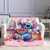 1 szt. Koc z nadrukiem Stitch - Miękki, całoroczny pled do salonu, sypialni, spersonalizowany prezent z uroczym wzorem kreskówkowym