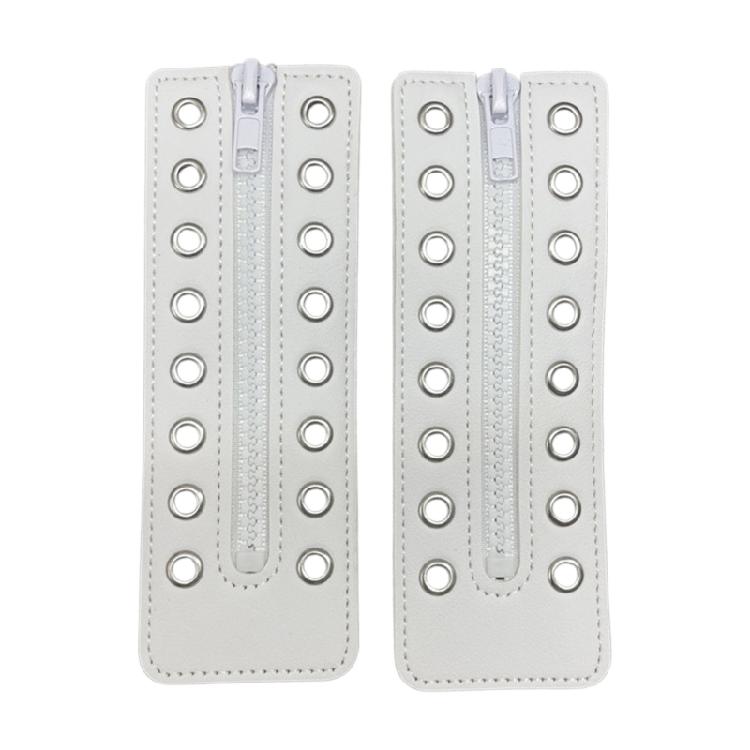 Waterproof PU Leather Shoelace Zippered Closure Replacement with 8 Holes for Men Women Boot Footwear Accessories