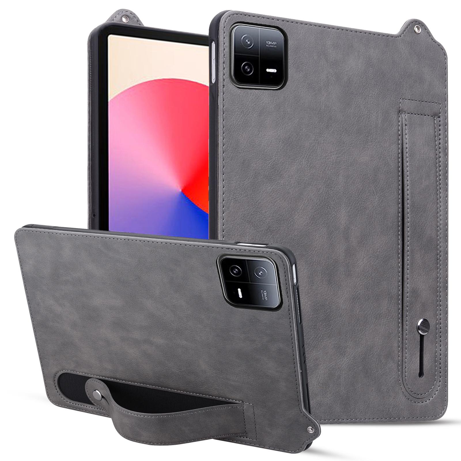 

Чехол для Xiaomi Pad 6/Pad 6 Pro с ручным ремешком, подставкой, кожаная обложка для планшета Grey