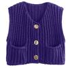 11 Colors 2025 Autumn Cross-border New Vest, Thick Stick Needle Three-button Pocket V-neck Knitted Sleeveless Cardigan Vest
