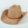 Popolare cappello western da cowboy in camoscio stile europeo e americano per uomo e donna, semplice e alla moda, a tesa larga, cappello jazz