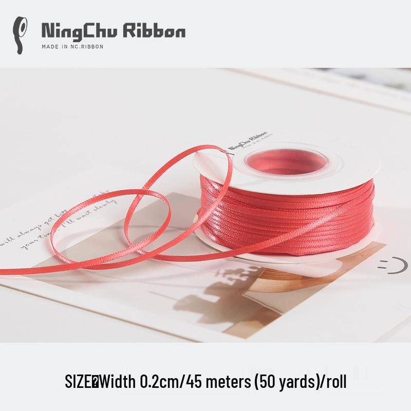 2mm Double-Sided Satin Ribbon Bookmark for Wedding Bows and Gift Wrapping